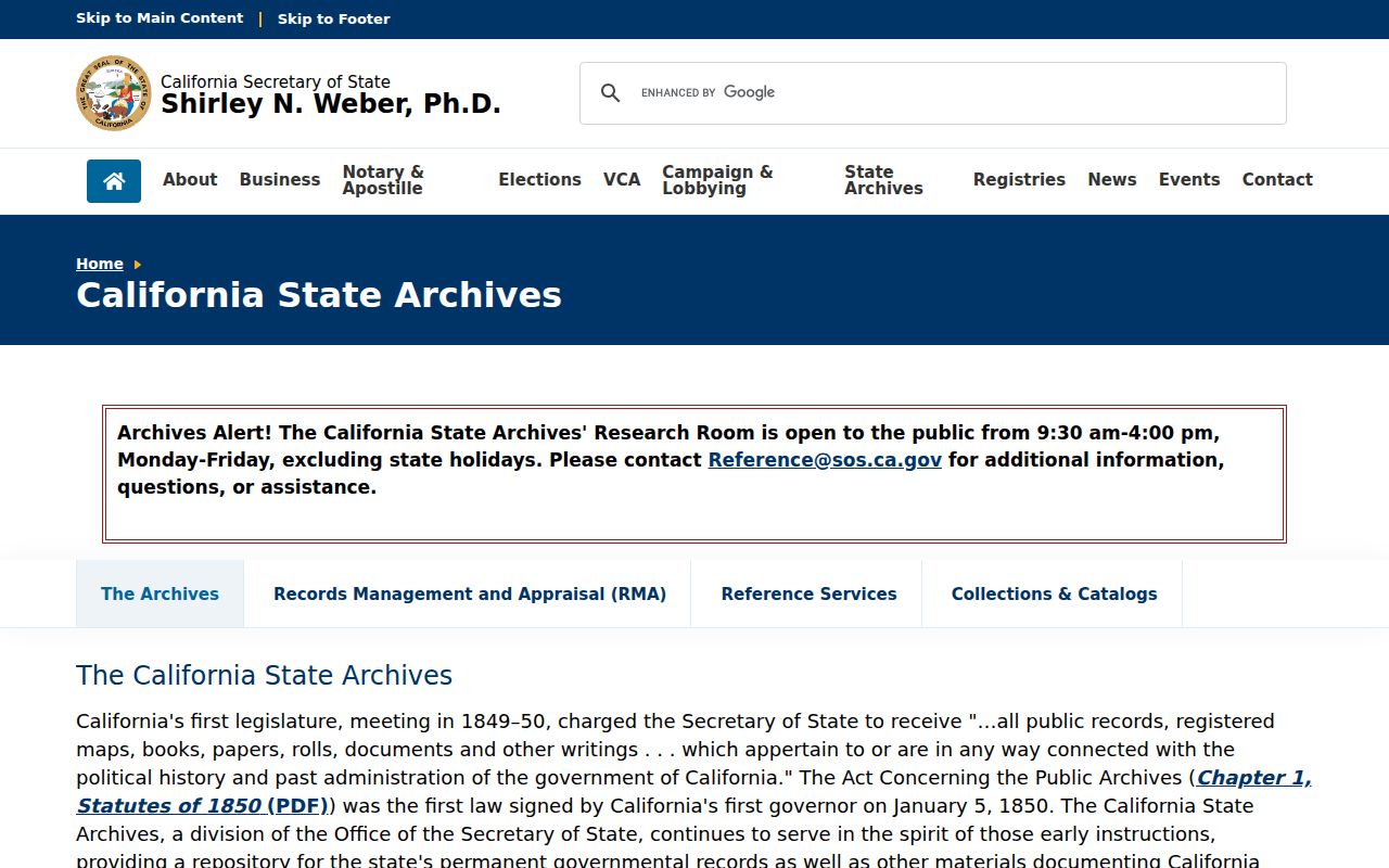 Santee residents directory California State Archives