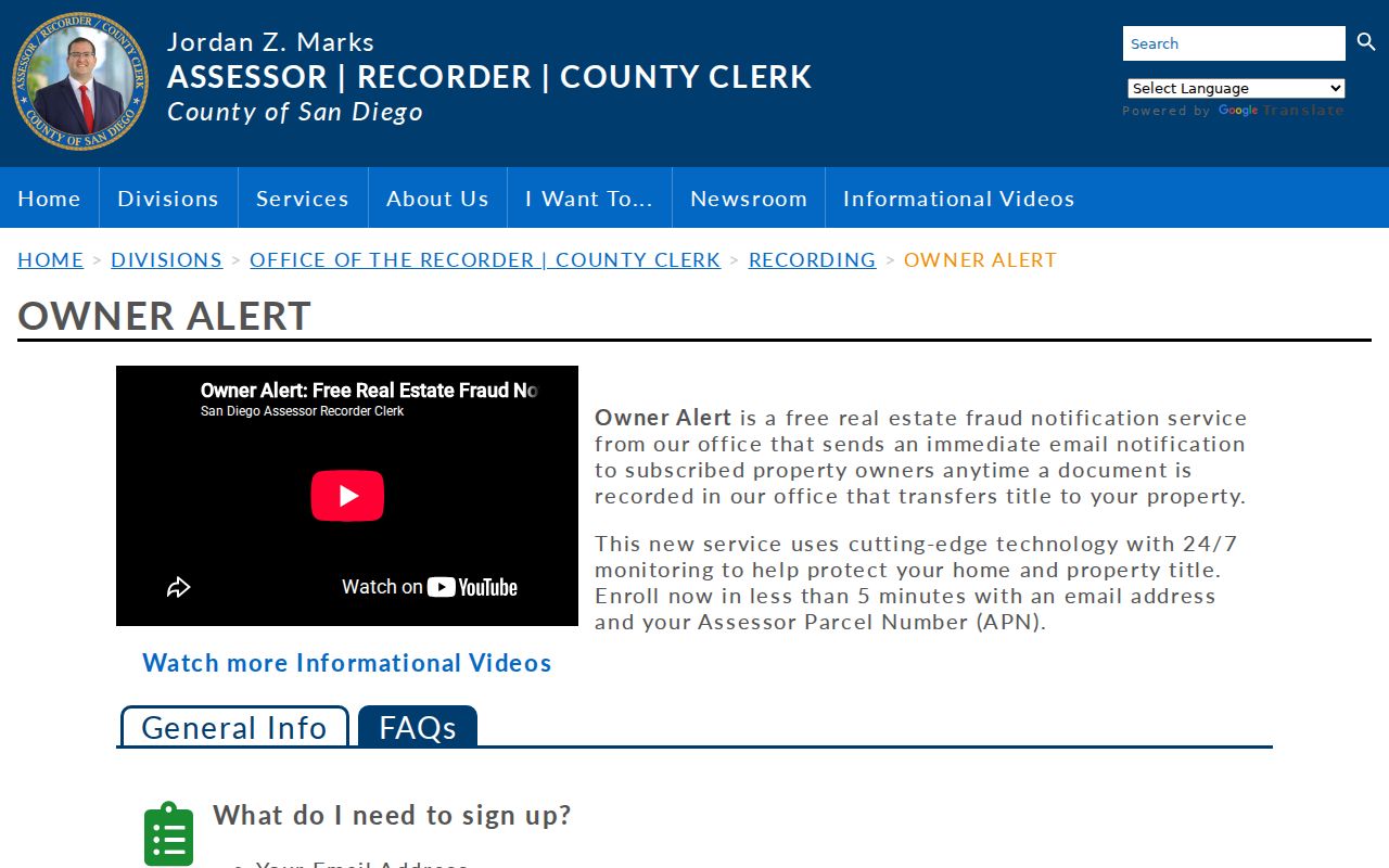 Santee residents directory Owner Alert service