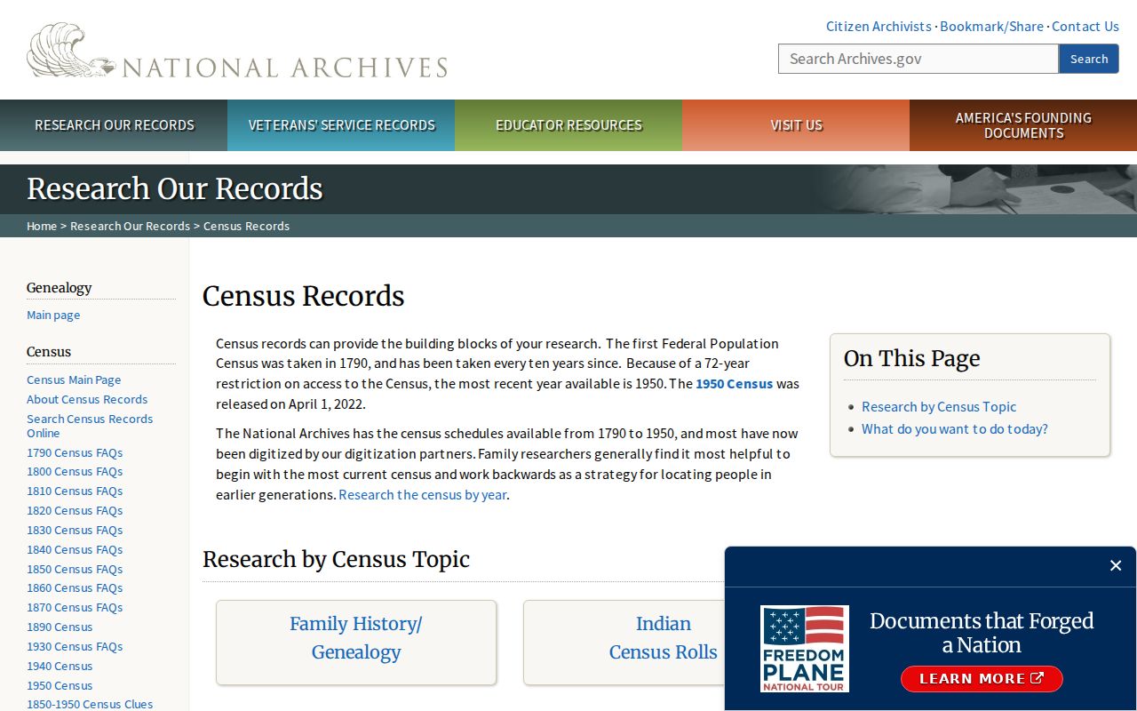 Santee previous residents National Archives census research