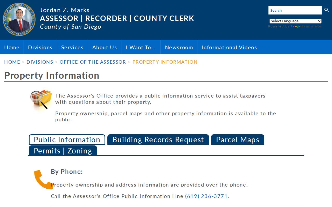Santee street directory assessor property information
